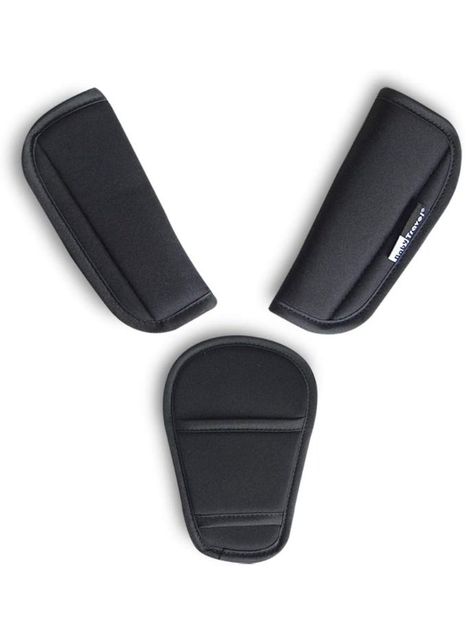 3 Piece Baby Stroller Car Seat Strap Covers & Crotch pad Universal Soft Seat Belt Cushion for Newborns Infants Kids (3 Pieces) - Image 1